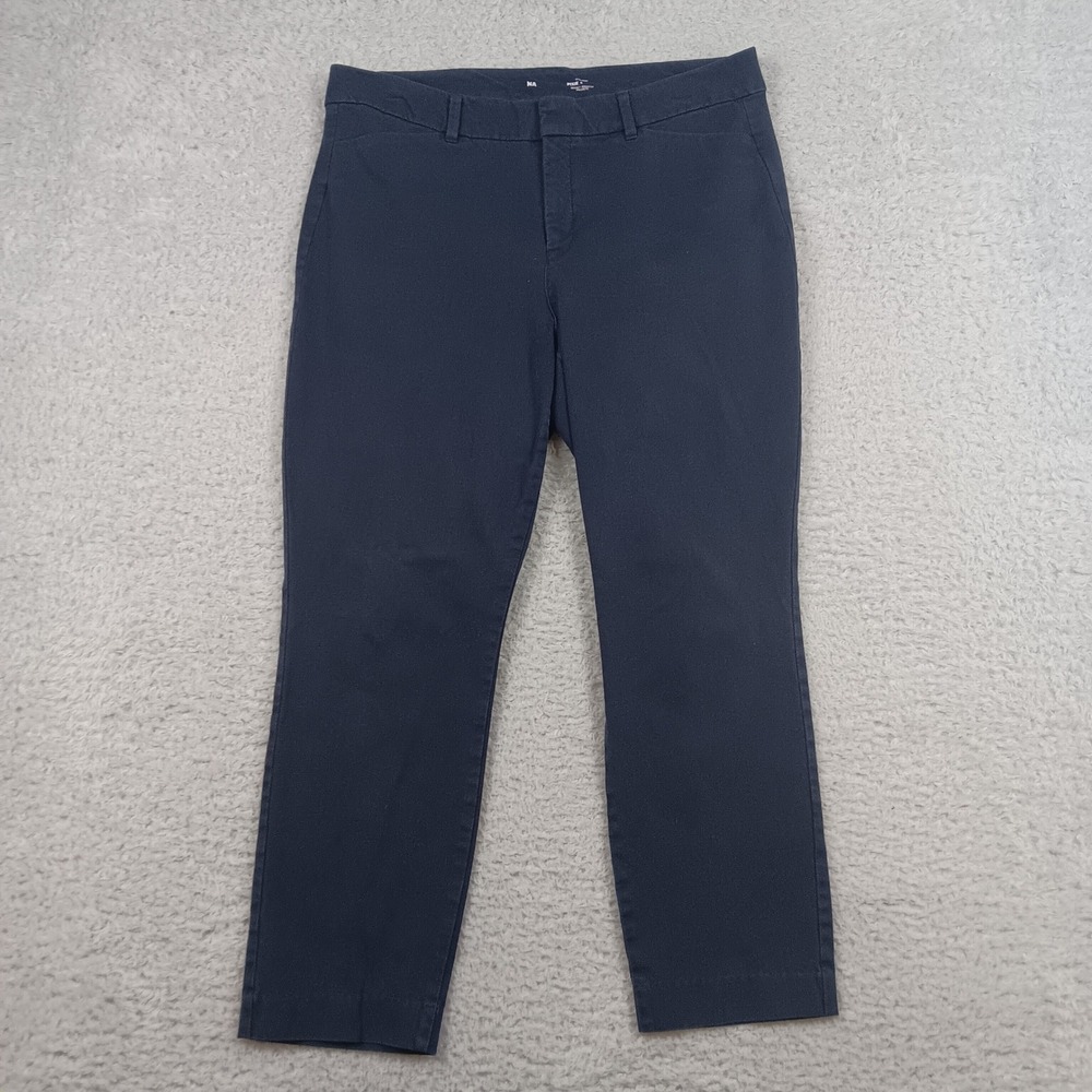 Old Navy Pant Pixie Women 14 Navy Blue High Rise Ankle Stretch 551152-03
